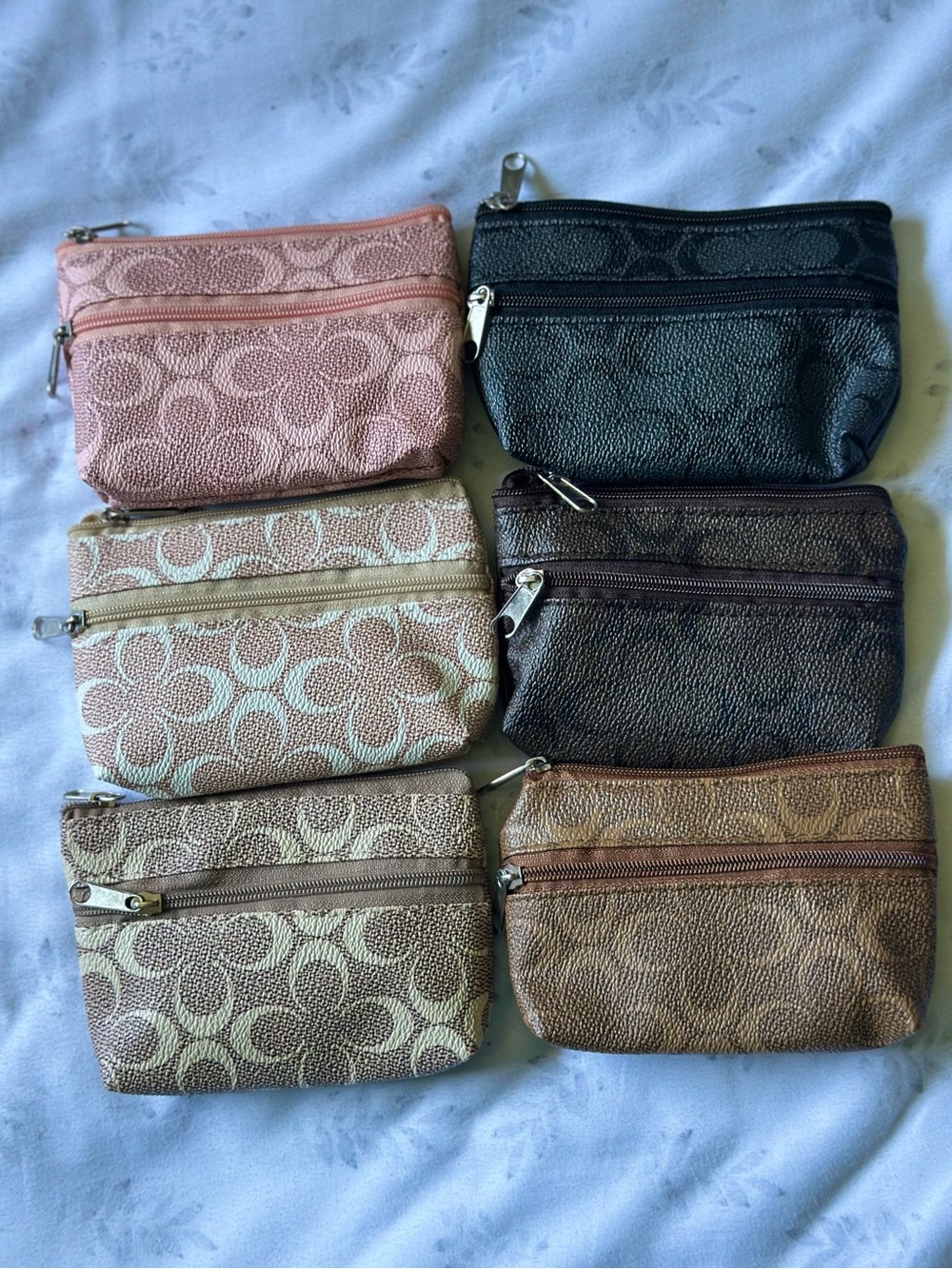 Fashion Coin pouch Set with double Zipper